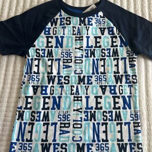 Kids Graphic Tee with Blue and Black Sleeves